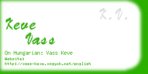 keve vass business card